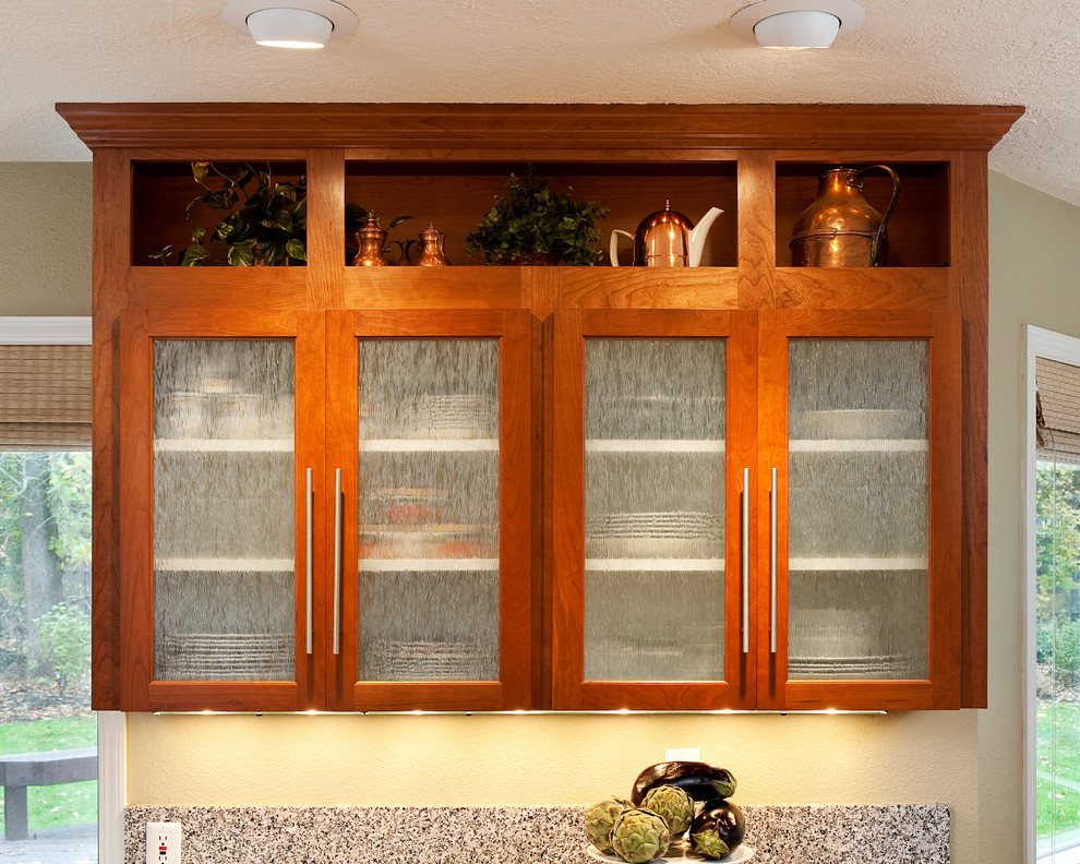 kitchen cabinet with glass doors