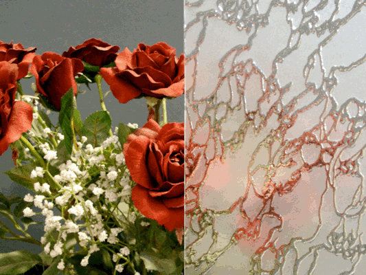 textured glass C1090 Clear Delta Etched